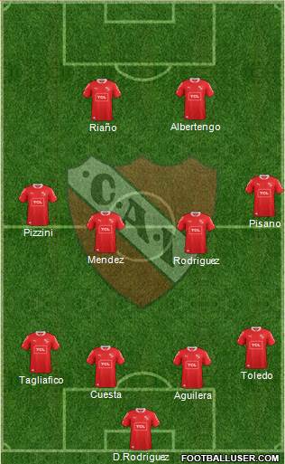 Independiente 4-4-2 football formation