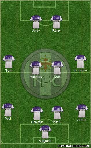 Toulouse Football Club 4-4-2 football formation