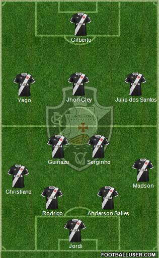 CR Vasco da Gama 4-5-1 football formation