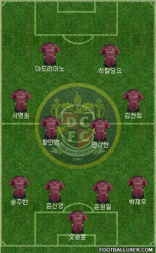 Daejeon Citizen 4-4-2 football formation