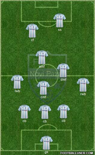 FK Novi Pazar 3-5-2 football formation