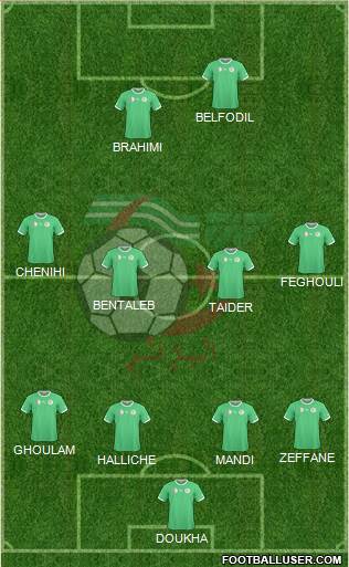 Algeria 4-3-2-1 football formation