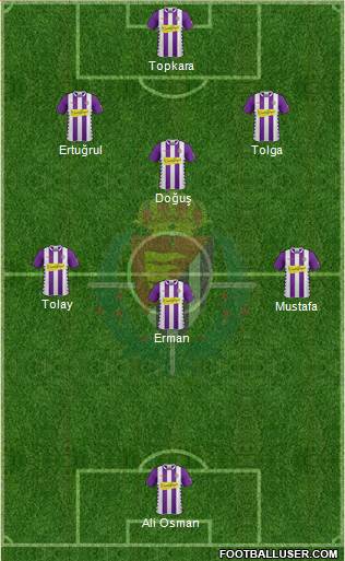 R. Valladolid C.F., S.A.D. 5-3-2 football formation