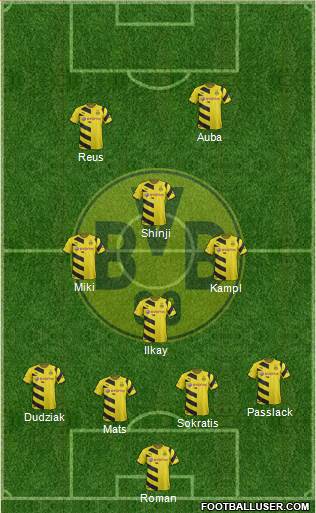 Borussia Dortmund 4-1-3-2 football formation