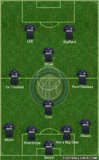 F.C. Internazionale 4-1-4-1 football formation