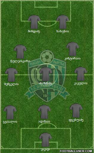 Dinamo Tbilisi 4-1-2-3 football formation