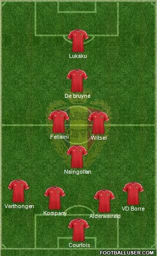 Belgium 4-4-1-1 football formation