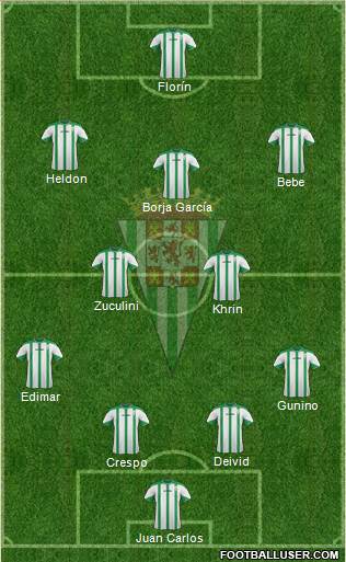 Córdoba C.F., S.A.D. 4-4-2 football formation