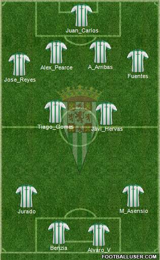 Córdoba C.F., S.A.D. 5-3-2 football formation