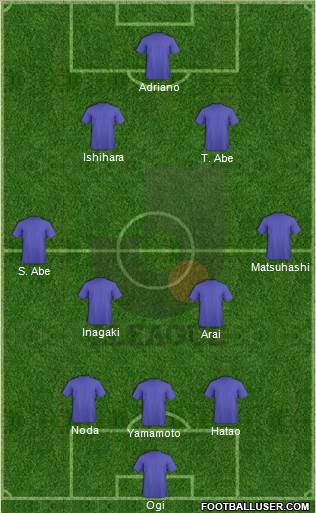 J-League All-Stars 3-4-2-1 football formation
