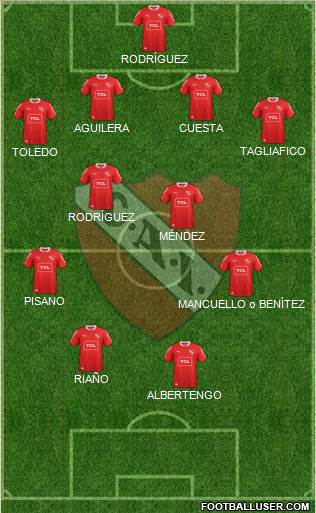 Independiente 4-4-2 football formation