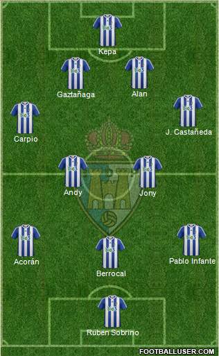 S.D. Ponferradina 4-2-3-1 football formation