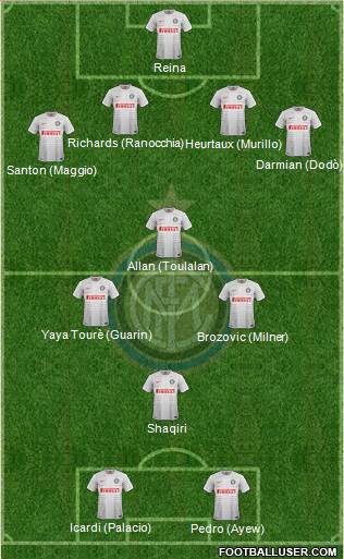 F.C. Internazionale 4-3-1-2 football formation