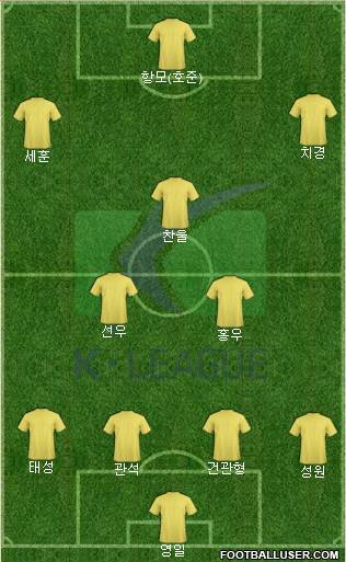 K-League All-Stars 4-2-2-2 football formation
