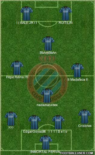 Club Brugge KV 4-4-2 football formation