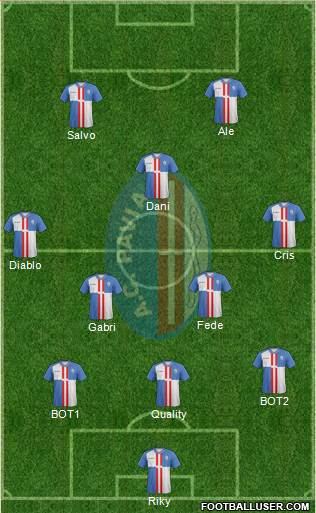 Pavia 3-4-1-2 football formation