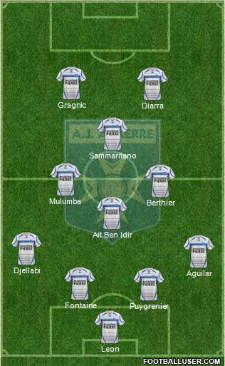 A.J. Auxerre 4-3-1-2 football formation