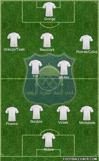 Najaf Sports Club 3-4-2-1 football formation