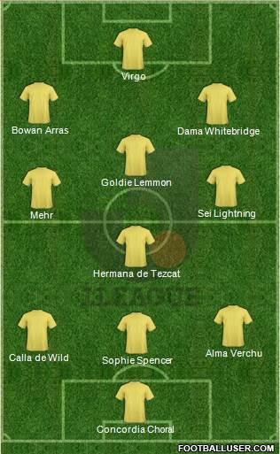 J-League All-Stars 3-4-3 football formation