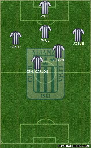 C Alianza Lima 4-4-1-1 football formation