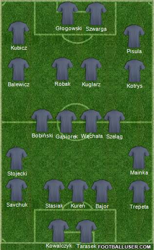 Euro 2012 Team 4-5-1 football formation