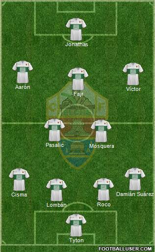 Elche C.F., S.A.D. 3-5-1-1 football formation