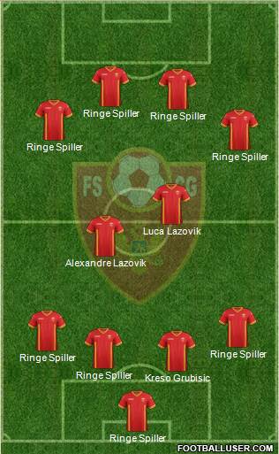 Montenegro 4-2-4 football formation