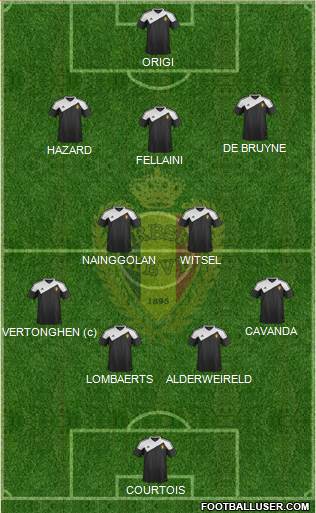 Belgium 4-2-3-1 football formation