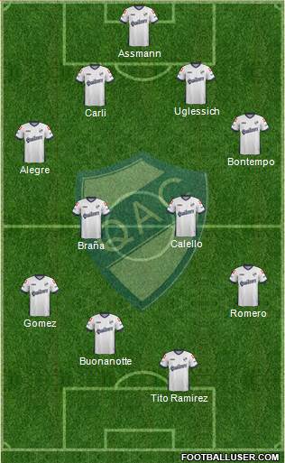 Quilmes 4-4-1-1 football formation