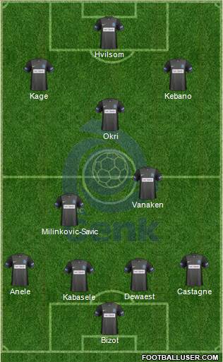 K Racing Club Genk 4-3-2-1 football formation