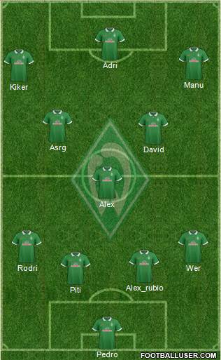 Werder Bremen 4-3-3 football formation