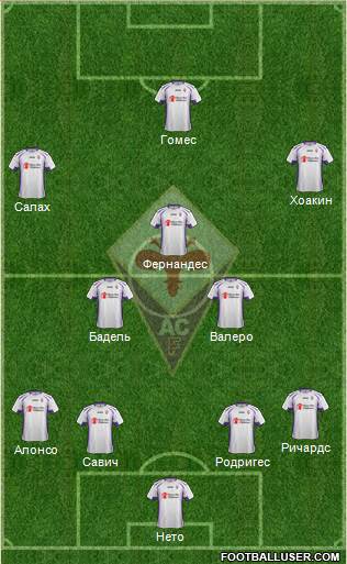 Fiorentina 4-3-2-1 football formation