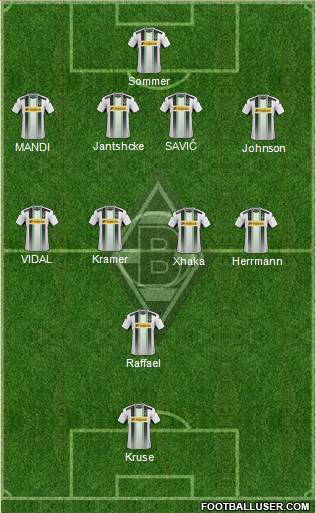 Borussia Mönchengladbach 4-4-1-1 football formation