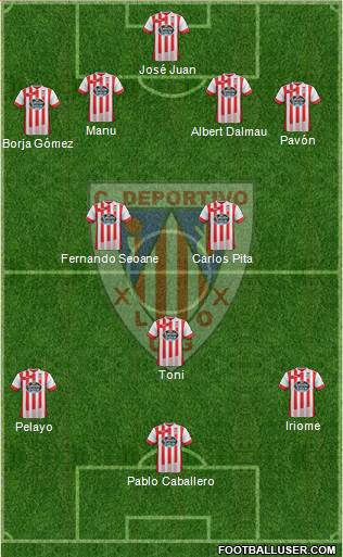 C.D. Lugo 4-3-1-2 football formation