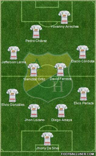 CD Atlético Huila 4-4-1-1 football formation
