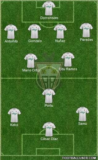 Albacete B., S.A.D. 4-3-2-1 football formation
