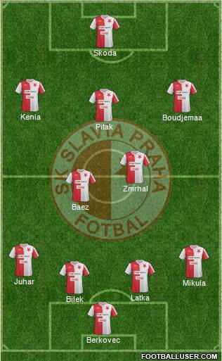 Slavia Prague 3-5-1-1 football formation