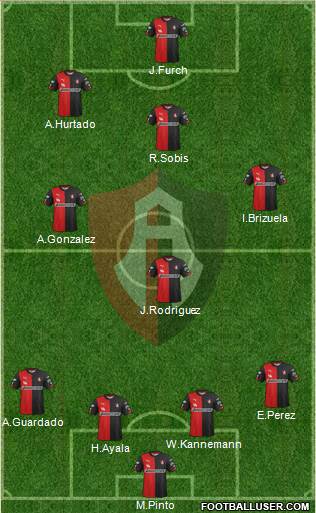 Club Deportivo Atlas 3-4-2-1 football formation