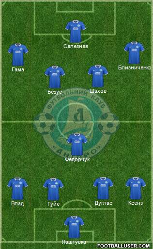 Dnipro Dnipropetrovsk 4-5-1 football formation