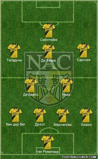 NAC Breda 4-5-1 football formation