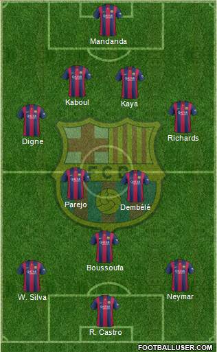 F.C. Barcelona 4-2-3-1 football formation