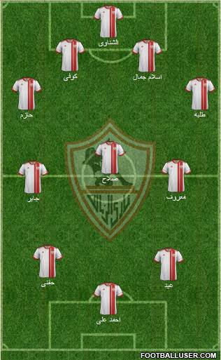 Zamalek Sporting Club 4-1-3-2 football formation