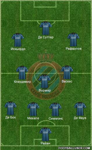 Club Brugge KV 4-5-1 football formation