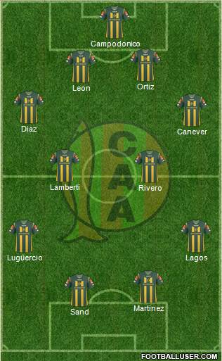 Aldosivi 4-2-2-2 football formation