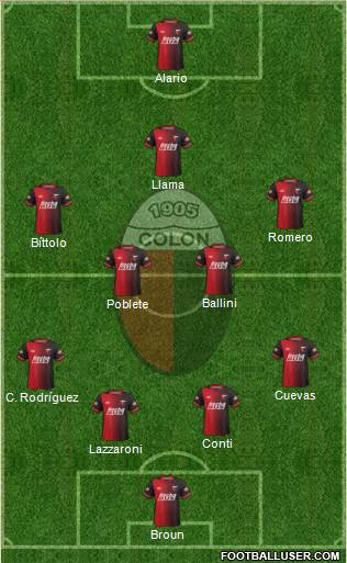 Colón de Santa Fe 4-4-1-1 football formation