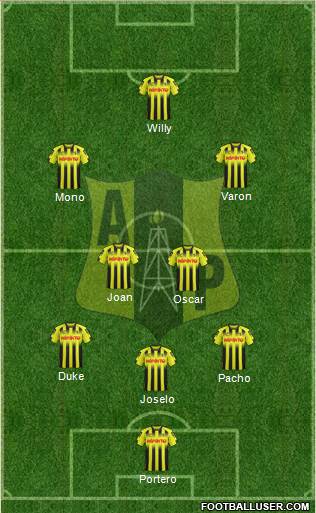 Alianza Petrolera AS 3-5-1-1 football formation