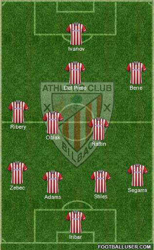 Athletic Club 4-2-3-1 football formation