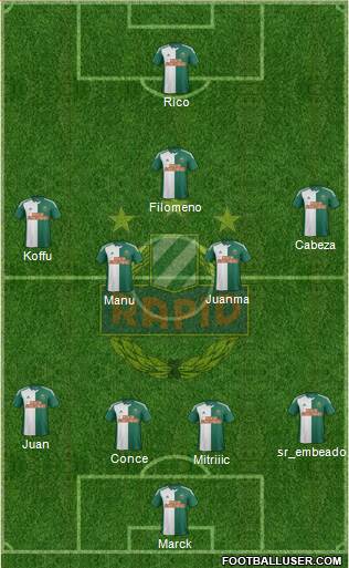 SK Rapid Wien 4-4-1-1 football formation