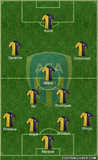 Athlétic Club Arles-Avignon 4-3-3 football formation