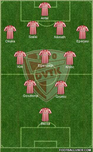 Diósgyõri VTK 4-3-2-1 football formation